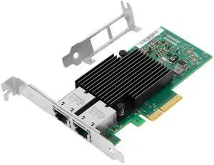 10Gb PCI-E NIC Network Card for Intel X550-T2,2.5GbE/5GbE/10GbE Copper Dual RJ45 Ports,with Intel ELX550AT2 Chip,10GbE PCI Express 3.0 X4 Ethernet Adapter Support Windows/Linux/VMware
