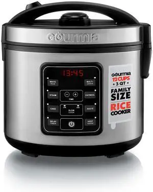 Rice Cooker  3 Qt Capacity, 12 Cup Cooked, 6 Cup Uncooked, Digital Controls, Grain Cooker & Steamer, Built-In Steamer Basket, Nonstick Ceramic Pot, Delay Timer, Keep Warm, Stainless Steel Rice Cooker  3 Qt Capacity, 12 Cup Cooked, 6 Cup Uncooked, Digital Controls, Grain Cooker & Steamer, Built-In Steamer Basket, Nonstick Ceramic Pot, Delay Timer, Keep Warm, Stainless Steel