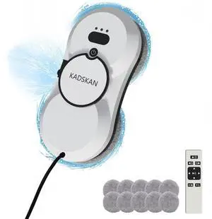 Window Cleaning Robot, Automatic Window Cleaner with Water Spray for Windows/Tiles/Class Door, Inside/Outside, 5600Pa Suction Power, 3.0 Path Planning, Remote Control