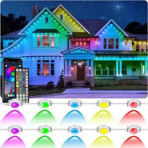 300FT Permanent Outdoor Lights,RGB Eaves Light with App Control Remote,DIY Scene Modes IP67 Waterproof Under Eave Lighting,Outdoor Lights for Decor,Garden Decor,House,Party,Holiday 300FT Permanent Outdoor Lights,RGB Eaves Light with App Control Remote,DIY Scene Modes IP67 Waterproof Under Eave Lighting,Outdoor Lights for Decor,Garden Decor,House,Party,Holiday