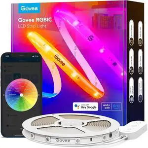 RGBIC Pro LED Strip Lights, 32.8ft Color Changing Smart LED Strips, Works with Alexa and Google, Segmented DIY, Music Sync, WiFi and App Control, LED Lights for Bedroom,Home Decor
