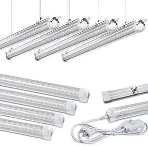 8Pack 4FT LED Shop Light Garage Lights,50W 6000K 7500LM White Light,Hanging/Surface Mount,T8 4FT Tube Lamp for Warehouse Workshop Basement,Linkable LED Shop Lights,Plug and Play