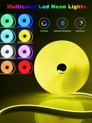 100FT Led Neon Rope Lights Music Sync, RGB Led Strip Lights Outdoor, Neon Led Light Strip with Remote & App Control, DIY Flexible Led Lights for Bedroom, Gaming, Party, Room Decor (2 * 50FT)