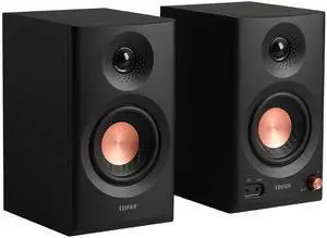 MR3 Powered Studio Monitor Speakers, Hi-Res Audio Certified Bluetooth V5.4 Active Bookshelf Loudspeakers, 2.0 Computer Speaker with Headphone Output RCA AUX Balanced TRS Input - Black (Pair)