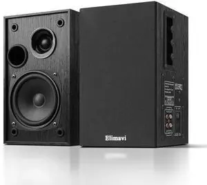 Powered Bookshelf Speakers 35W RMS,Record Player Speakers with 4'' Woofer and 1'' Tweeters with Wall Mounted for TV and PC,Turntable Speaker with RCA Input,Black