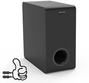Powered Subwoofer Home Audio, Small Subwoofer for Receiver 6.5 Side-Firing Woofer, Slim Compact Design, RCA, LFE, AUX Input, High-Level Speaker Input & Output Powered Subwoofer Home Audio, Small Subwoofer for Receiver 6.5 Side-Firing Woofer, Slim Compact Design, RCA, LFE, AUX Input, High-Level Speaker Input & Output