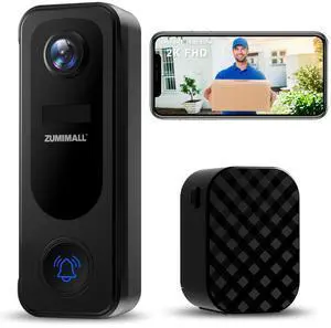 Doorbell Camera Wireless - 2K Video Doorbell with Chime, 2 Way Audio, Voice Changer, 30s Voice Message, Anti-Theft, AI Detection, Cloud Storage, 2.4GHz WiFi, Battery Powered, Work with Alexa Doorbell Camera Wireless - 2K Video Doorbell with Chime, 2 Way Audio, Voice Changer, 30s Voice Message, Anti-Theft, AI Detection, Cloud Storage, 2.4GHz WiFi, Battery Powered, Work with Alexa