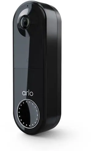 Essential Video Doorbell Wire-Free - HD Video, 180° View, Night Vision, 2 Way Audio, Direct to Wi-Fi No Hub Needed, Wire Free or Wired, Black - AVD2001B, 1 Count (Pack of 1)