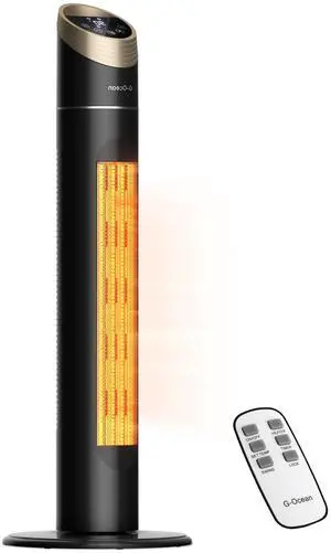 Space Heater for Indoor Use, 34" Space Heater for Large Room, 1500W Tower Heater with Remote, Adjustable Thermostat, 12H Timer, 70° Oscillation, Overheat & Tip-Over Protection, Black Space Heater for Indoor Use, 34" Space Heater for Large Room, 1500W Tower Heater with Remote, Adjustable Thermostat, 12H Timer, 70° Oscillation, Overheat & Tip-Over Protection, Black