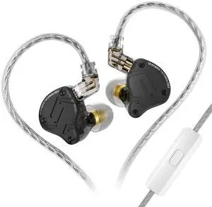 KZ ZS10 PRO X in Ear Monitor Headphones, Upgrade 4BA+1DD Hybrid Driver IEM Earphones, HiFi Metal Wired Gaming Earbuds, for Singers Bass Player Drummers Guitarist Musicians Dj (with Mic,Black)