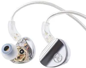 SONUS 1DD+1BA Dual Driver in Ear Monitor, HiFi in Ear Earphone IEM, with Detachable High-end Silver-Plated OCC Cable, Aluminum Back Cavity for Audiophile, Gaming Earbuds (Grey, 3.5mm)