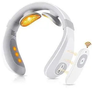 Neck TENS Machine with Heat, Electric Neck Massager for Pain Relief, 15 Levels Deep Tissue Massage, Portable and Soothing, FSA or HSA Eligible