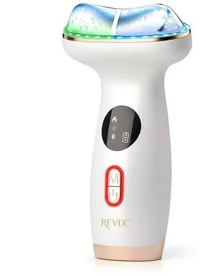 Cold Heat Facial Massager Red Light Therapy for Face Neck Eye Lifting Firming Depuffing,7-in-1 LED Facial Sculptor Skin Care,Cooling Electric gua sha Lift Device Reduce Forehead Frown Smile Line