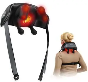Shiatsu Neck Massager for Pain Relief Deep Tissue with 4D Kneading, Soothing Heat, FSA Eligible/HSA Eligible, Light Weight Cordless Neck Shoulder Back Massager, Gift for Women Men Mom Dad