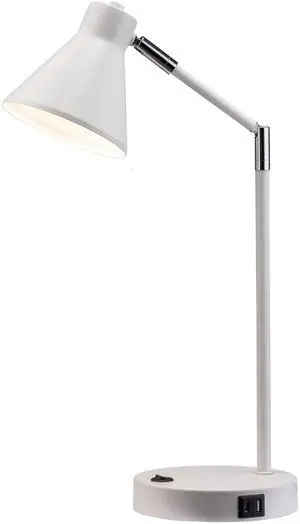 Astrum - LED Desk Lamp with Dual USB Charging Ports, 100% Metal, 270 Degree Swivel Arms, Soft White Light (3000K), Bedside & Home Office Table Lamp, ETL Listed, White Astrum - LED Desk Lamp with Dual USB Charging Ports, 100% Metal, 270 Degree Swivel Arms, Soft White Light (3000K), Bedside & Home Office Table Lamp, ETL Listed, White