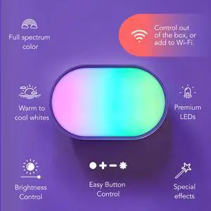 Luna Smart Lamp, 1000 LM Wi-Fi & Matter 1.3 Compatible, Alexa & Apple HomeKit Compatible, Plug-In Bedside Table Lamp & Wall-Mount, Color Changing Wall Wash, Sunrise/Sunset Effect, No Hub Required