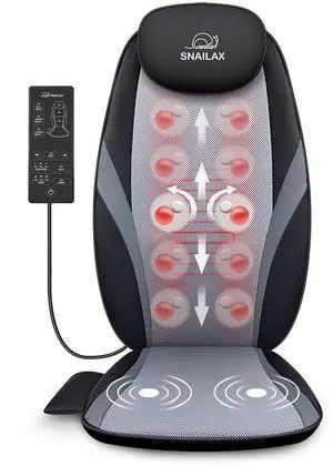 Shiatsu Back Massager with Heat Massage Chair Pad Kneading Back Massager for Pain Relief Deep Tissue Chair Massage Pad for Office Home, Gifts for Dad,Mom