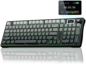 S98 Pro Wireless Mechanical Keyboard with Screen & Knob,2.4GHz/USB-C/BT5.0 Hot Swappable Creamy Keyboard,Pre-lubed Linear Switches,Side Printed PBT Keycaps,RGB Backlit Gaming Keyboards