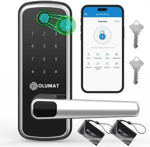 Smart Door Lock, Keyless Entry Door Lock Fingerprint Door Lock with Keypad Digital Lock with Handle for Home, Rental, Garage, Office and Hotel Smart Door Lock, Keyless Entry Door Lock Fingerprint Door Lock with Keypad Digital Lock with Handle for Home, Rental, Garage, Office and Hotel