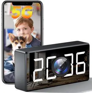 4K WiFi Camera Clock 5G Indoor Security Nanny Cam for Baby Monitor, Dog Camera with Motion Detection, Night Vision 4K WiFi Camera Clock 5G Indoor Security Nanny Cam for Baby Monitor, Dog Camera with Motion Detection, Night Vision