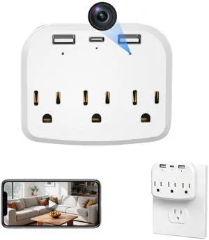 1080P Security Wall Outlet WiFi Camera Mini Wireless Nanny Cam-with Bracket Function