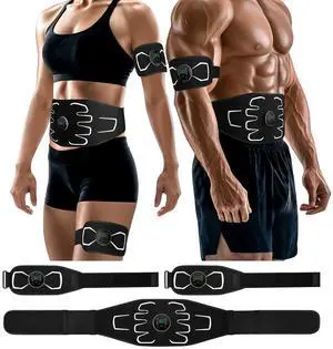 Electronic Muscle Stimulator - Portable Powered Ab Stimulator Muscle Toner for Muscle Conditioning,EMS Ab Machine,Fitness Strength Training Workout Equipment for Men and Women