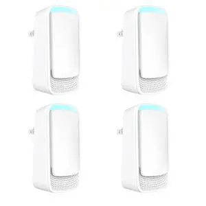 Plug In Air Ionizers - Negative Ion Technology Air Purifier - Quiet Operation Air Freshener for Home, Bedroom, Office, Garage Room - Portable Air Purifiers Odor,Pets Smell - Air Cleaner White (4 Pack