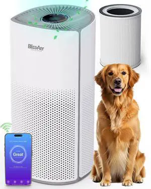 Air Purifiers for Home Large Room Pets Up to 1800 Ft² - Smart WiFi & Voice Control True HEPA Air Purifier For Home Bedroom Smoke, Dust, Pet Dander, Pollen, Sleep Mode - Kery Plus