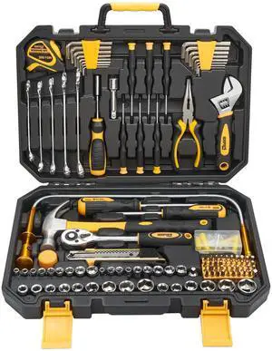 159 Piece tool box, Tool Set for Mechanic and Car, General Household Home Tool Kit, Basic Tool Kit for Home Auto Repair, with Storage Case