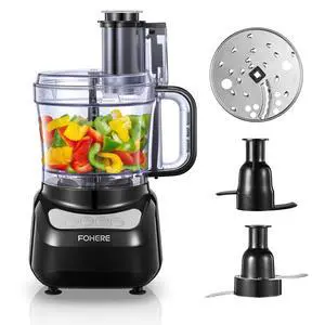 Food Processor, 12 Cup, 2-in-1 Feed Chute Vegetable Chopper & Meat Grinder for Mincing, Dicing, Shredding, Puree & Kneading Dough, Stainless Steel Food Processor, 12 Cup, 2-in-1 Feed Chute Vegetable Chopper & Meat Grinder for Mincing, Dicing, Shredding, Puree & Kneading Dough, Stainless Steel