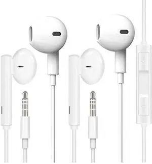 [2 Pack]Aux Earbuds/Earphones, 3.5mm Wired Headphones Noise Isolating Earphone