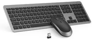 Wireless Keyboard and Mouse Combo - Full Size Slim Thin Wireless Keyboard Mouse
