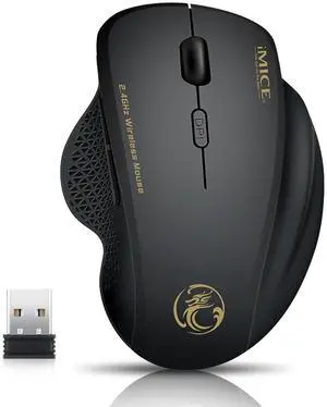 2.4GHz Wireless Optical Mice PC Gaming Mouse 6 Buttons & USB Receiver for Laptop
