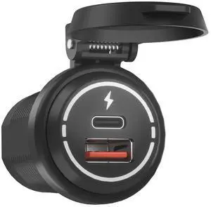 Car Charger Cigarette Lighter Socket Dual USB Type-C Port Charging Power Outlet