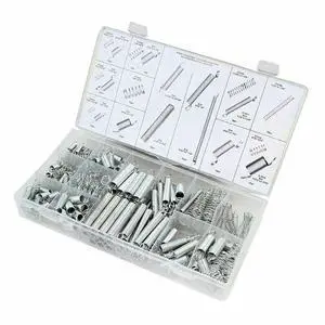 200pc Spring Assortment Set Zinc Plated Steel Compression & Extension Carburetor
