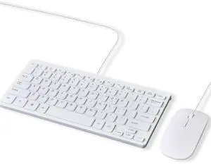 Wired Keyboard and Mouse Combo Slim & Quiet 11.25 inch, USB Connection, Compact