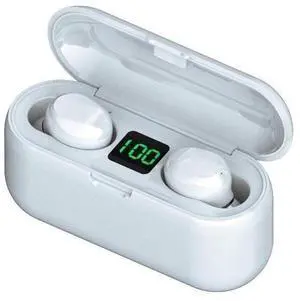 In Ear Bluetooth headphone Wireless Earbuds Sporting Headset Premium Sound W Mic-White