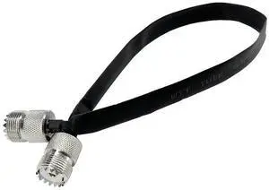 Window/Door Pass Through Flat RF Coaxial Cable SO239 UHF Female 12-Inch 50 Ohms