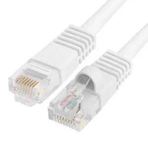 4 Pack White Cat5e Ethernet Patch Cable 10ft RJ45 Network Cord Internet Wire