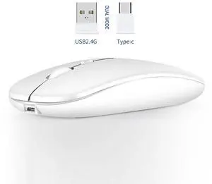 USB-C + 2.4GHz USB-A Wireless Mouse for MacBook Pro/MacBook Air/Laptop/iMac/iPad USB-C + 2.4GHz USB-A Wireless Mouse for MacBook Pro/MacBook Air/Laptop/iMac/iPad