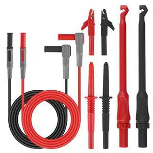 8pcs Multimeter Lead Kit 4mm Wire Piercing Alligator Clip Banana Plug Test Probe