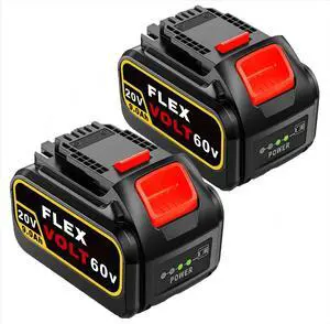 Upgraded version 2PACK DEWALT FLEXVOLT 20V/60V 9.0Ah Battery DCB609 Replacement | Powers 60V MAX Tools & 20V XR Tools | 60% More Runtime vs 6Ah | Extreme Cold/Wet Ready