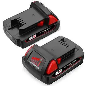 LI-POWER Upgraded 18V 4Ah Lithium Battery for Milwaukee 48-11-1815/1820 Compact Series and 18V M18 1.5Ah/2Ah/3Ah Cordless Power Tool Battery Pack - Twin Pack