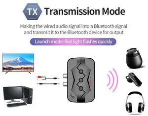 5.0 All-In-1 Bluetooth Receiver NFC Bluetooth Transmitter Supports TF Card U Disk Playback RCA Call Adapter Durable