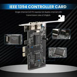 PCI-E PCI Express Firewire Card, IEEE 1394 Controller Card With Firewire Cable, For Video, Audio Transmission,Etc