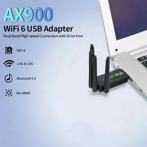6 USB Adapter AX900 Bluetooth5.4 2.4G 5Ghz Dongle 4 Antenna MU-MIMO Wireless Card Receiver For PC/Laptop 6 USB Adapter AX900 Bluetooth5.4 2.4G 5Ghz Dongle 4 Antenna MU-MIMO Wireless Card Receiver For PC/Laptop