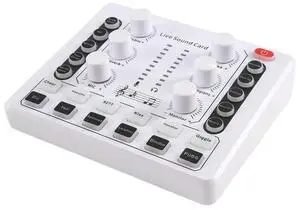 1 Piece M8 Audio Interface Podcast Equipment Caster All In One White Portable Podcast Production Studio With Premium Mic