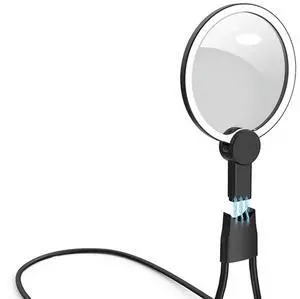 YOC-Magnifying Glass With Light For Reading, 5.1 Inch 6X Magnifying Glass With Stand, Neck-Worn Large Magnifier