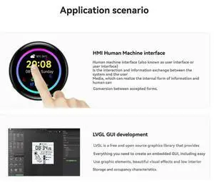 RP2350 1.43Inch AMOLED Touchscreen Development Board 466X466 Built-In6-Axis Sensor Forhmi LVGL