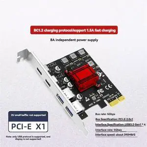 PCIE Expansion Card PCIE To 2 Port USB3.2 Gen1 Type-C + 2 Port USB3.2 Gen1 Type-A Expansion Card Adapter For Desktop PC PCIE Expansion Card PCIE To 2 Port USB3.2 Gen1 Type-C + 2 Port USB3.2 Gen1 Type-A Expansion Card Adapter For Desktop PC